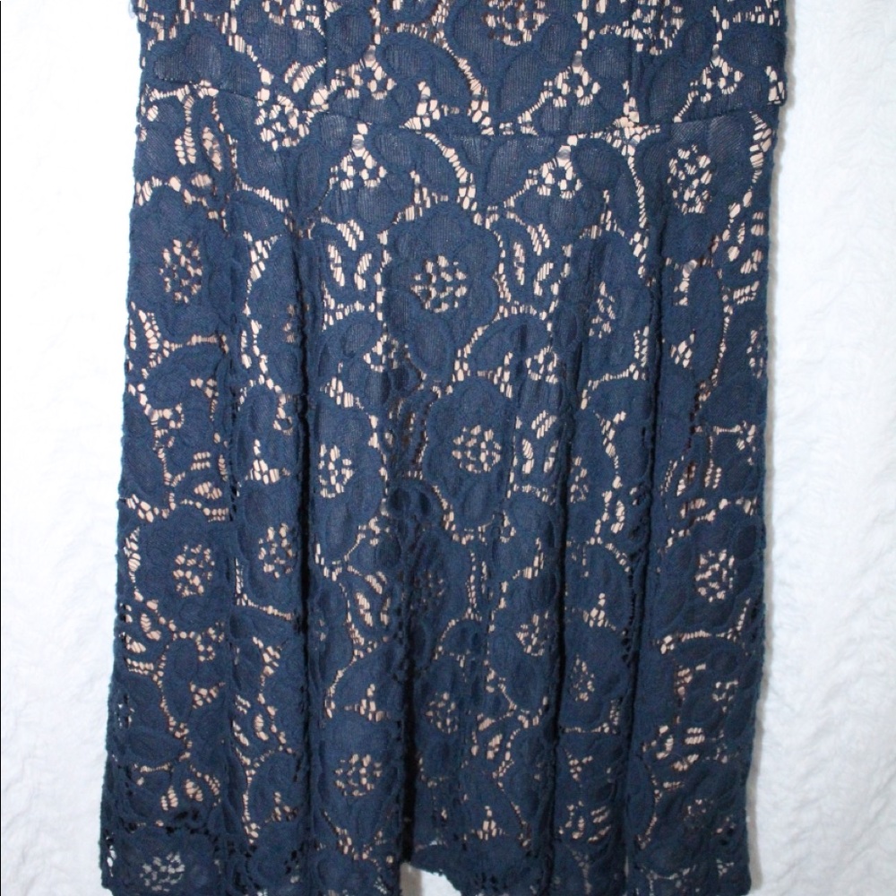 Blue Lace Womens Dress Foral Dress - Picture 9 of 10